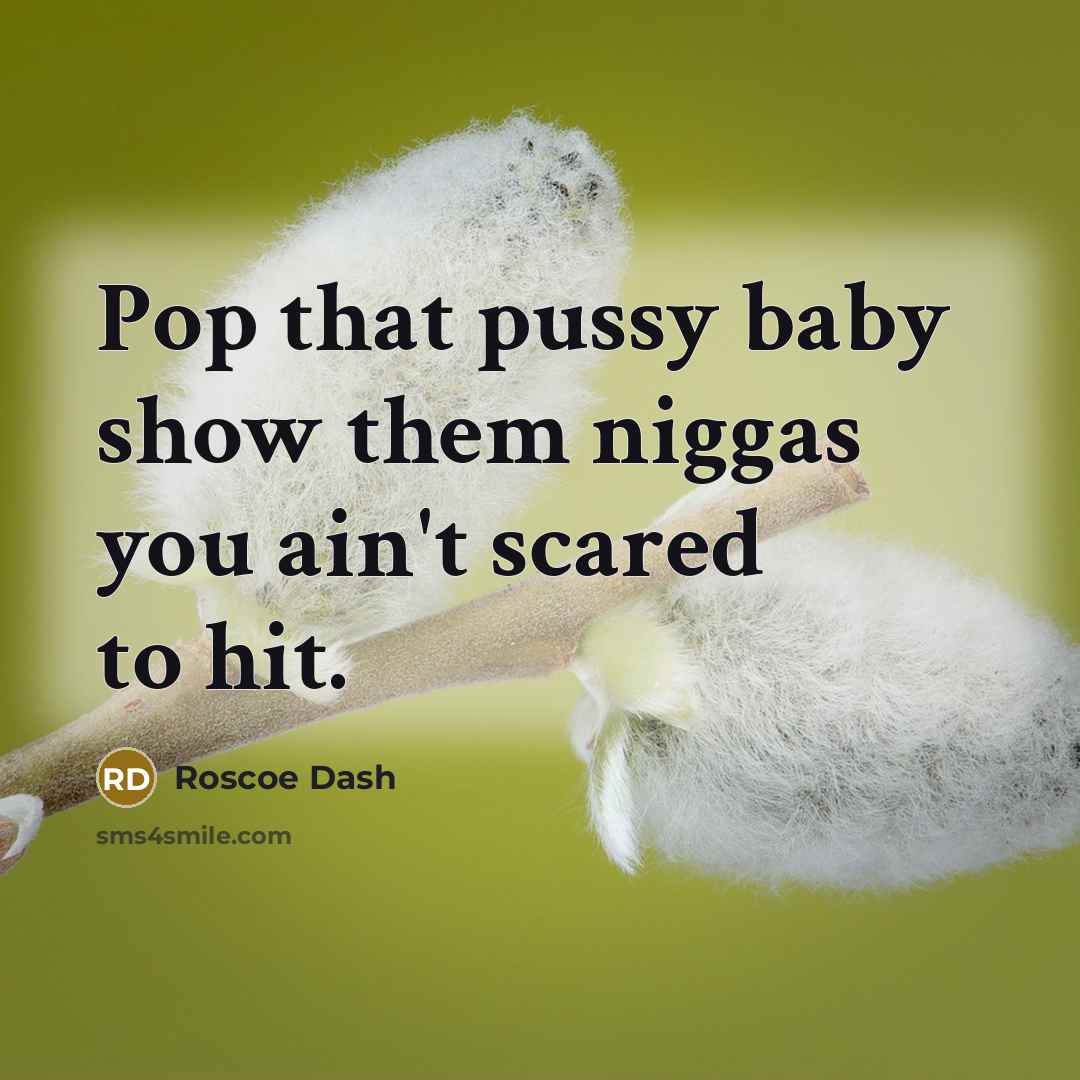 “Pop that pussy baby show them niggas you ain't scared to hit.” quote by Roscoe Dash