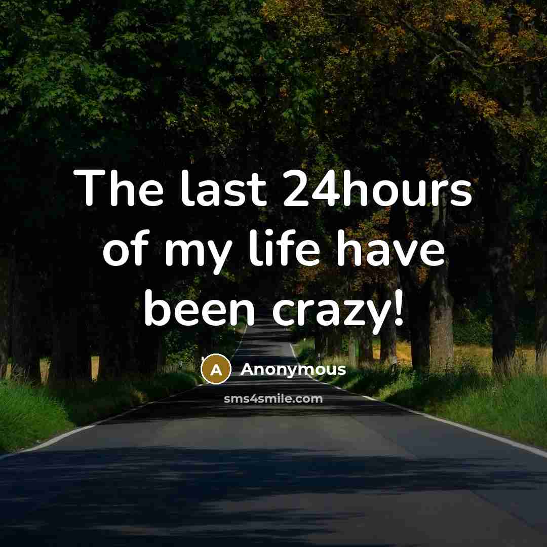 “The last 24hours of my life have been crazy!…” quote by Anonymous