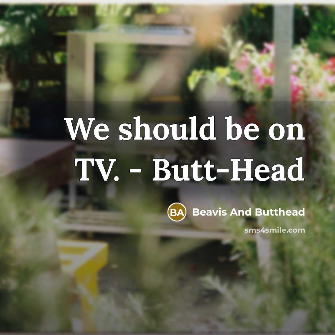 “We should be on TV. - Butt-Head” quote by Beavis And Butthead