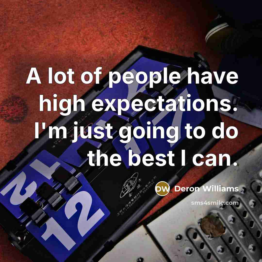 “A lot of people have high expectations. I'm just going…” quote by Deron Williams