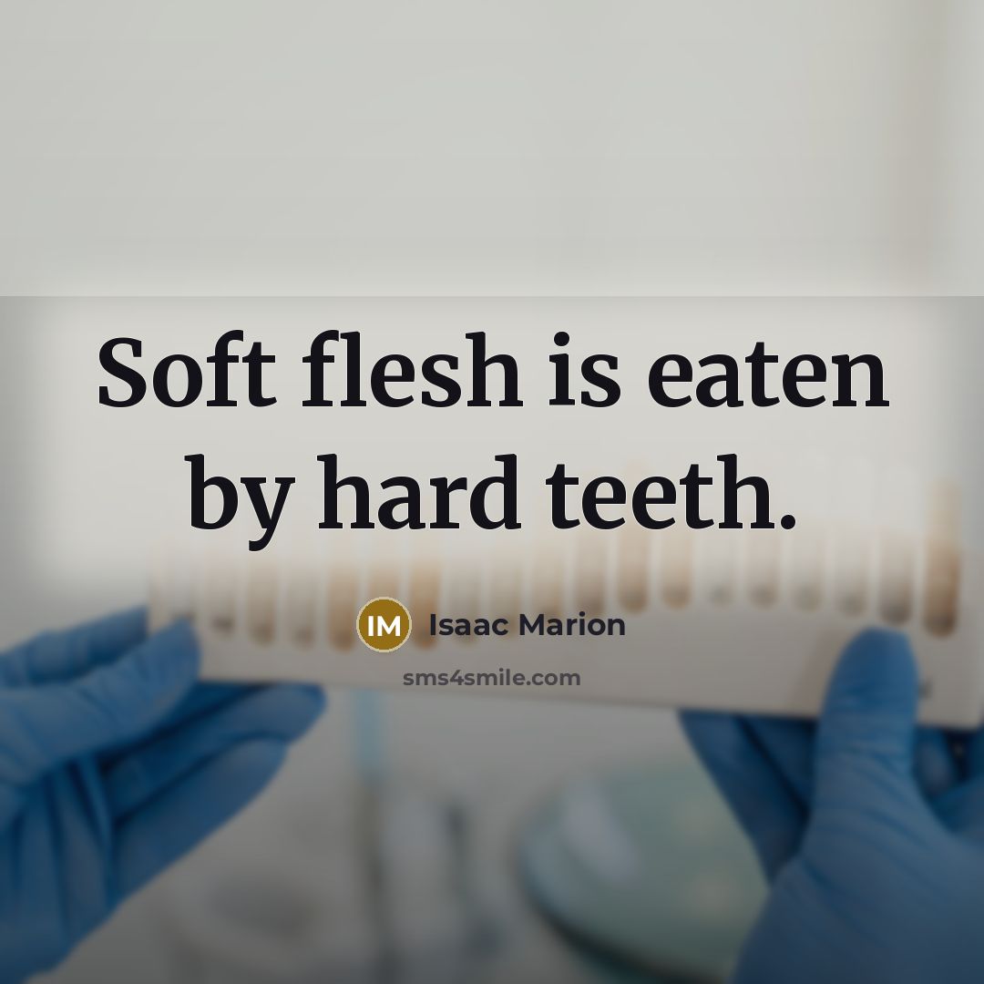 “Soft flesh is eaten by hard teeth.…” quote by Isaac Marion