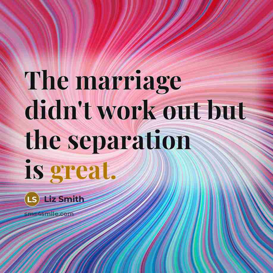 “The marriage didn't work out but the separation is great.…” quote by Liz Smith