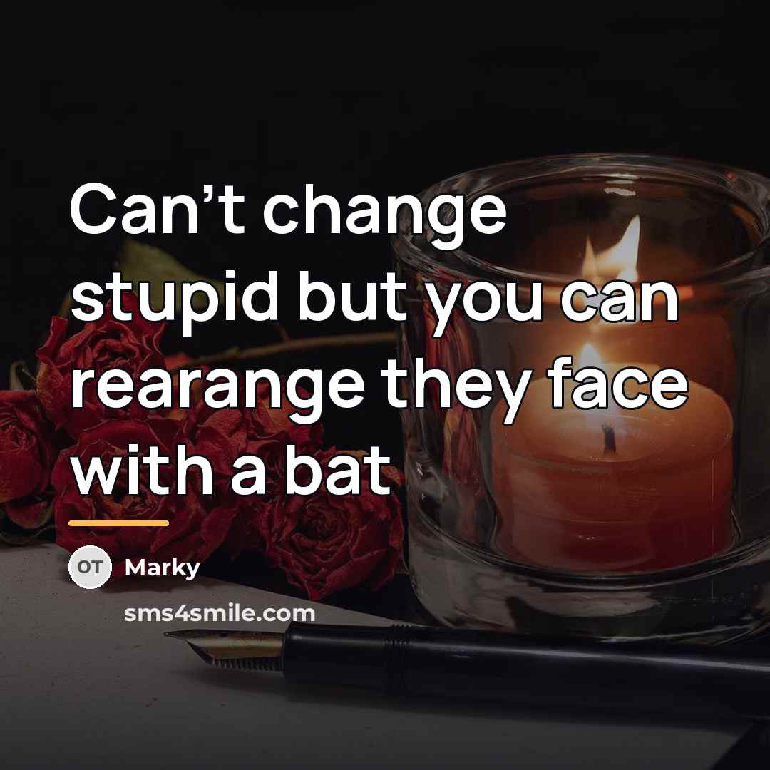 “Can't change stupid but you can rearange they face with…” quote by Marky
