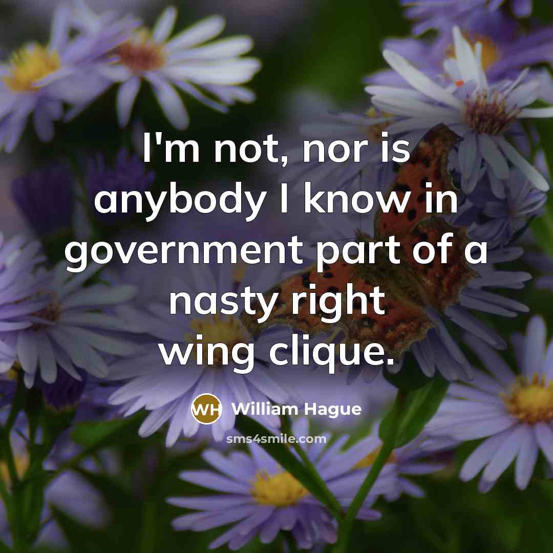 “I'm not, nor is anybody I know in government part…” quote by William Hague