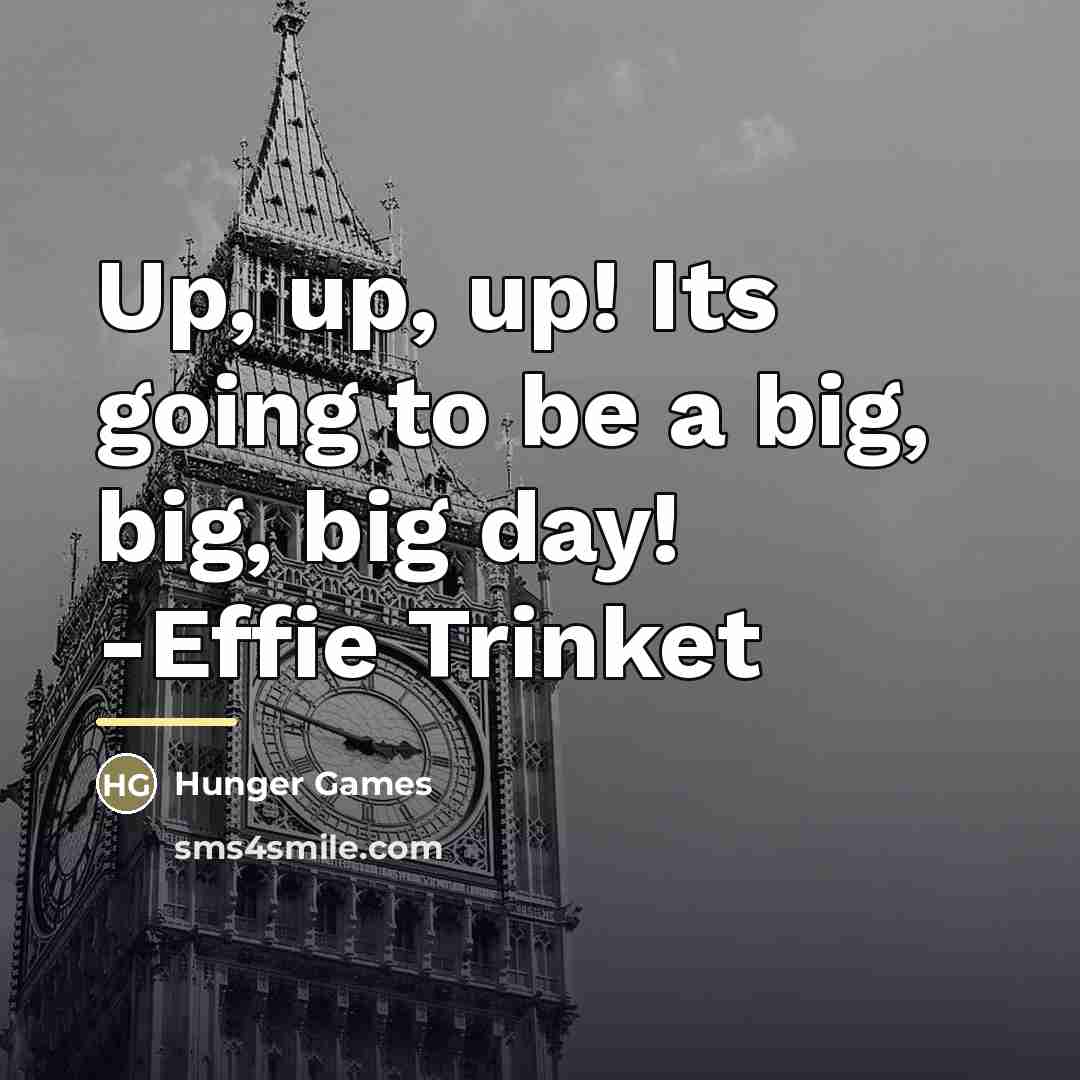 “Up, up, up! Its going to be a big, big,…” quote by Hunger Games