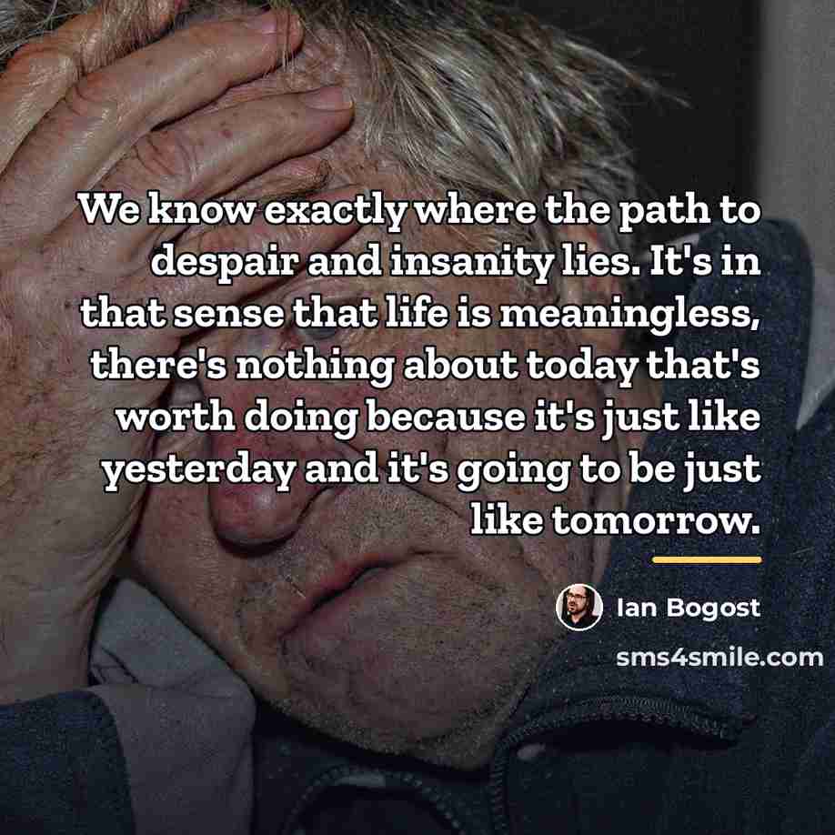 “We know exactly where the path to despair and insanity…” quote by Ian Bogost