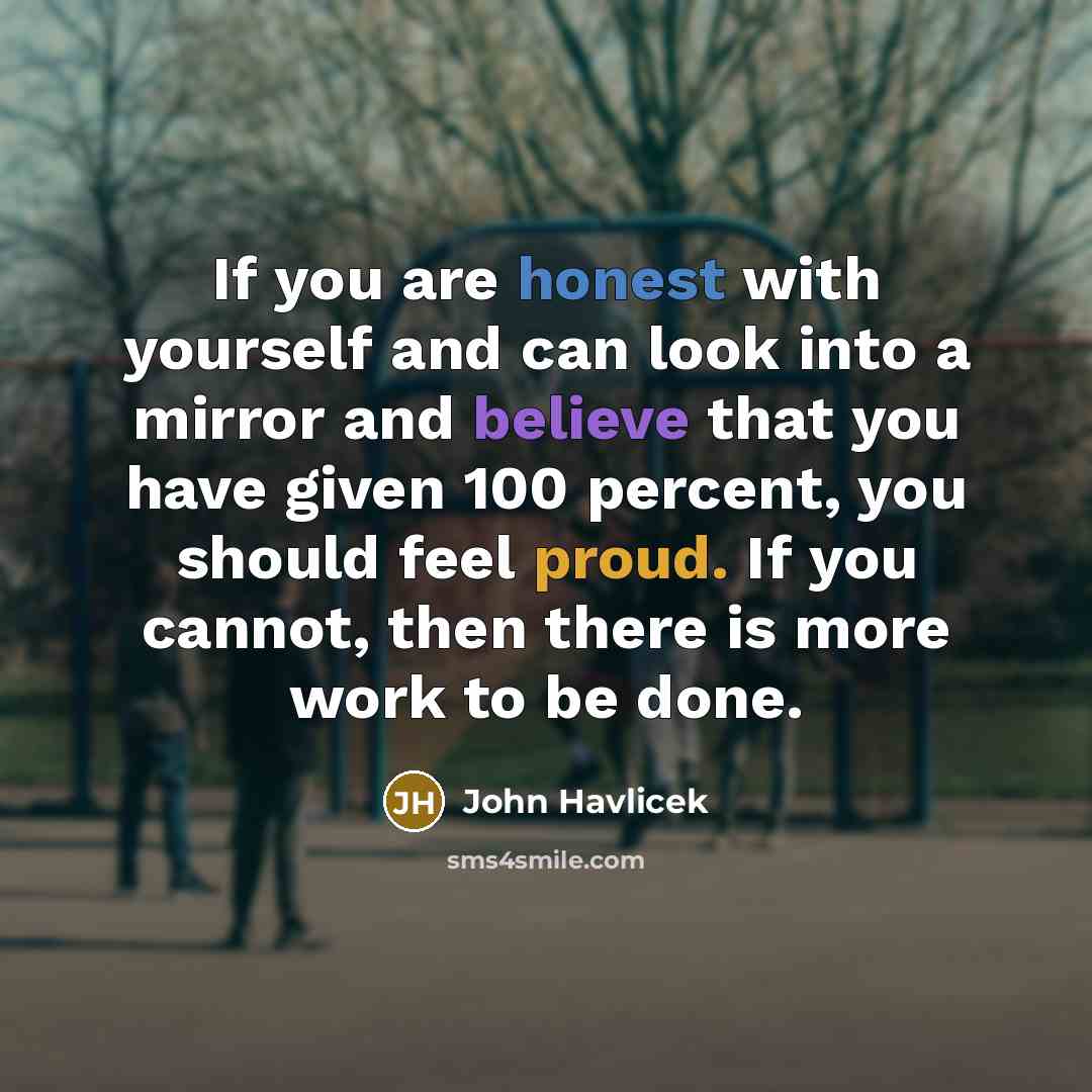 “If you are honest with yourself and can look into…” quote by John Havlicek