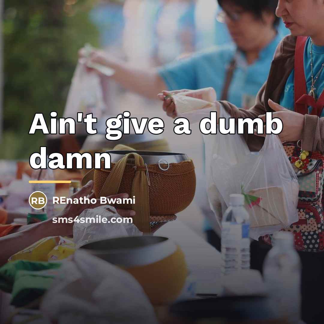 “Ain't give a dumb damn…” quote by REnatho Bwami
