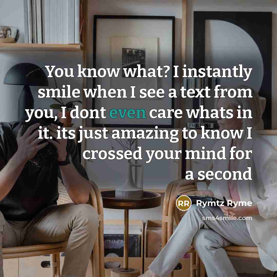 “You know what? I instantly smile when I see a…” quote by Rymtz Ryme