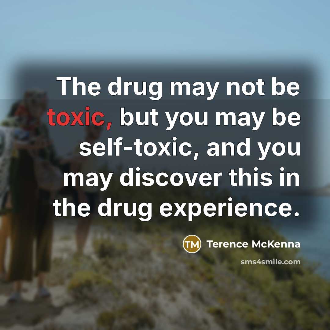 “The drug may not be toxic, but you may be…” quote by Terence McKenna