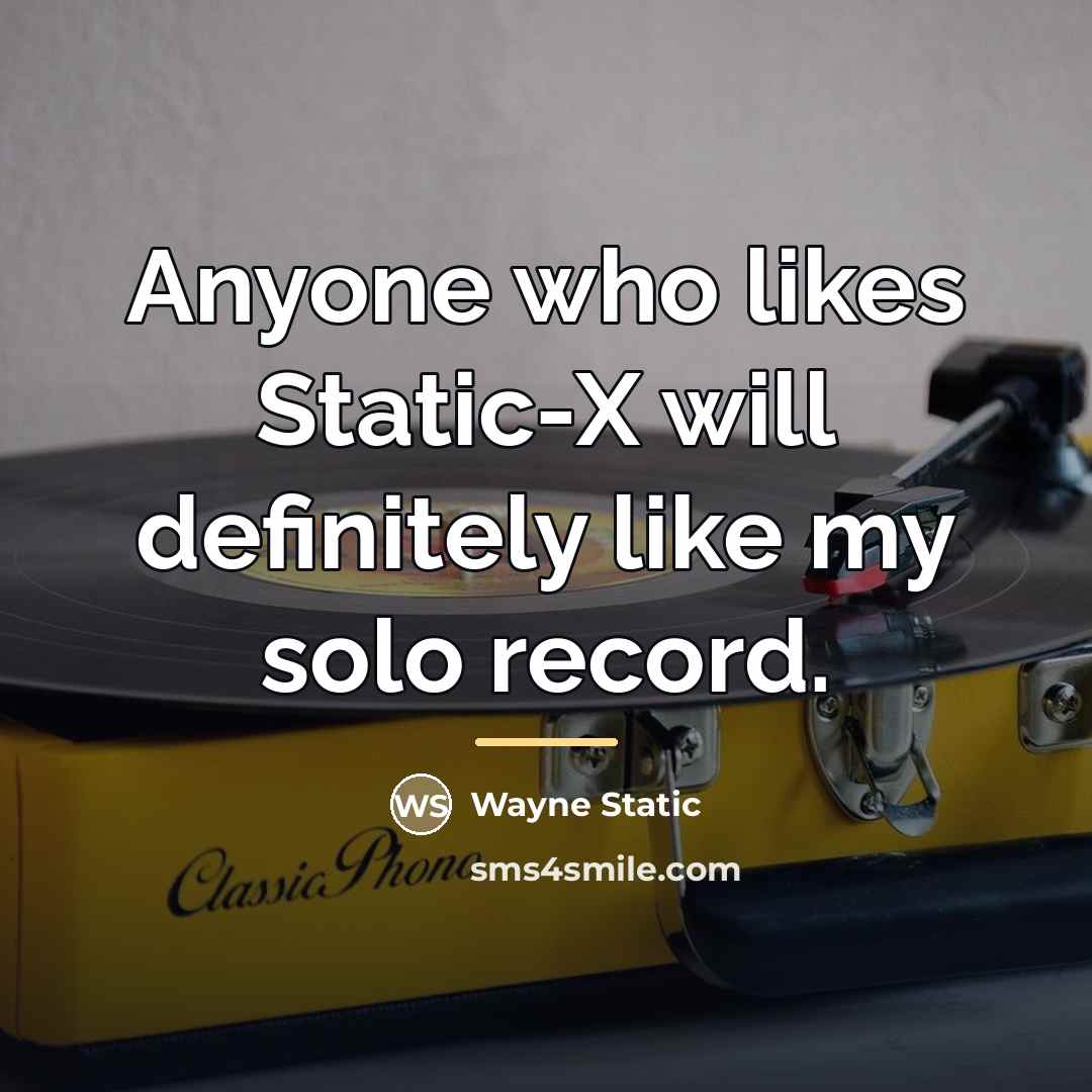 “Anyone who likes Static-X will definitely like my solo record.…” quote by Wayne Static