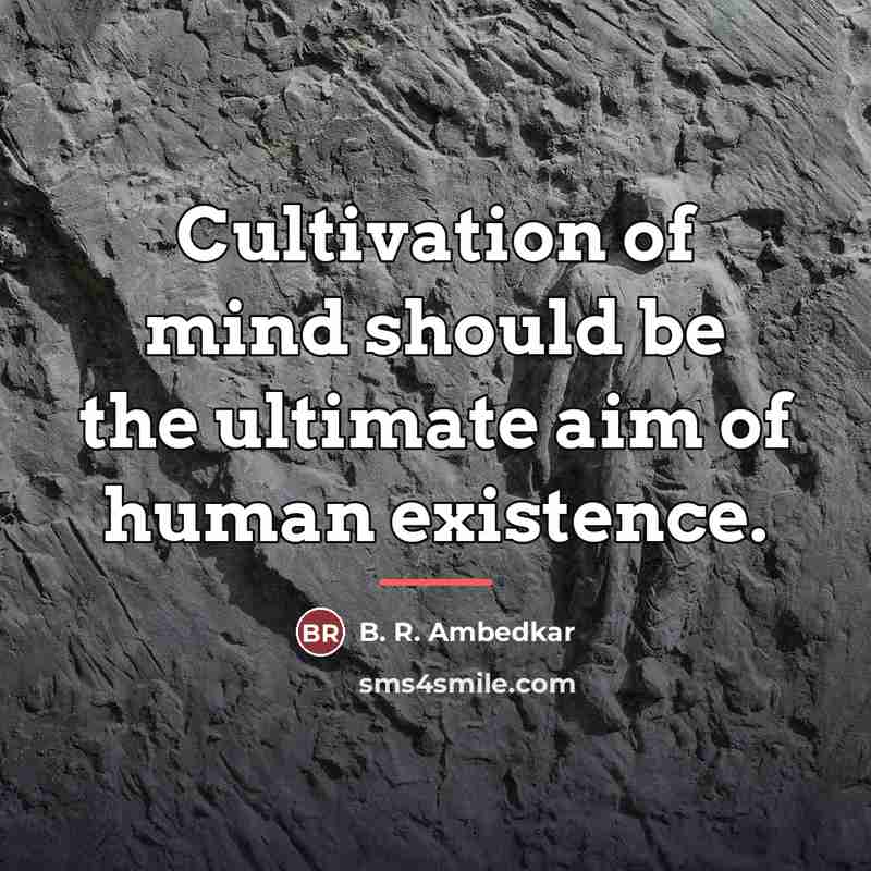“Cultivation of mind should be the ultimate aim of human…” quote by B. R. Ambedkar