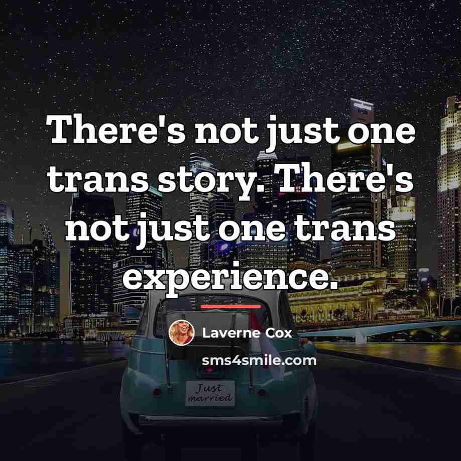 “There's not just one trans story. There's not just one…” quote by Laverne Cox