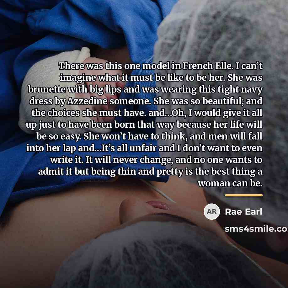 “There was this one model in French Elle. I can’t…” quote by Rae Earl