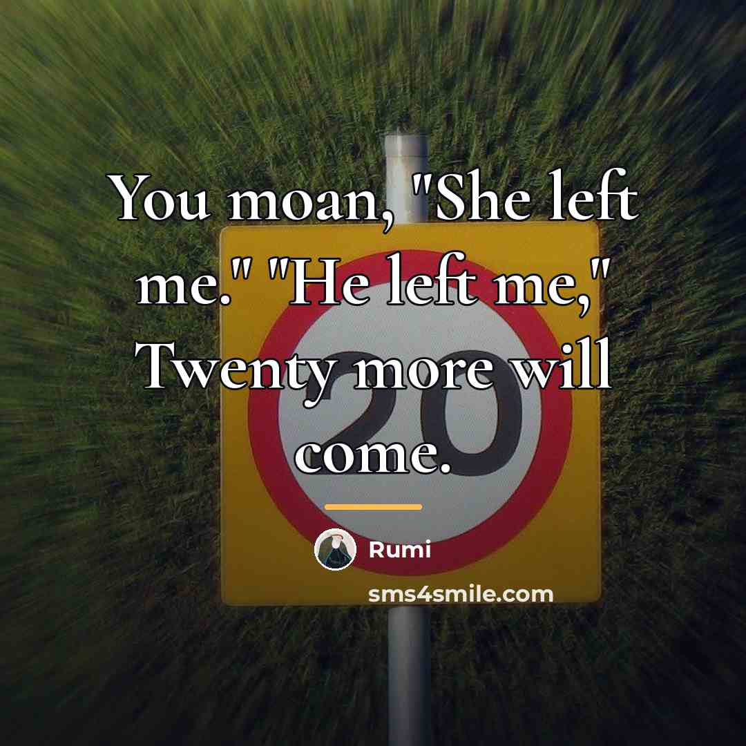 “You moan, "She left me." "He left me," Twenty more…” quote by Rumi