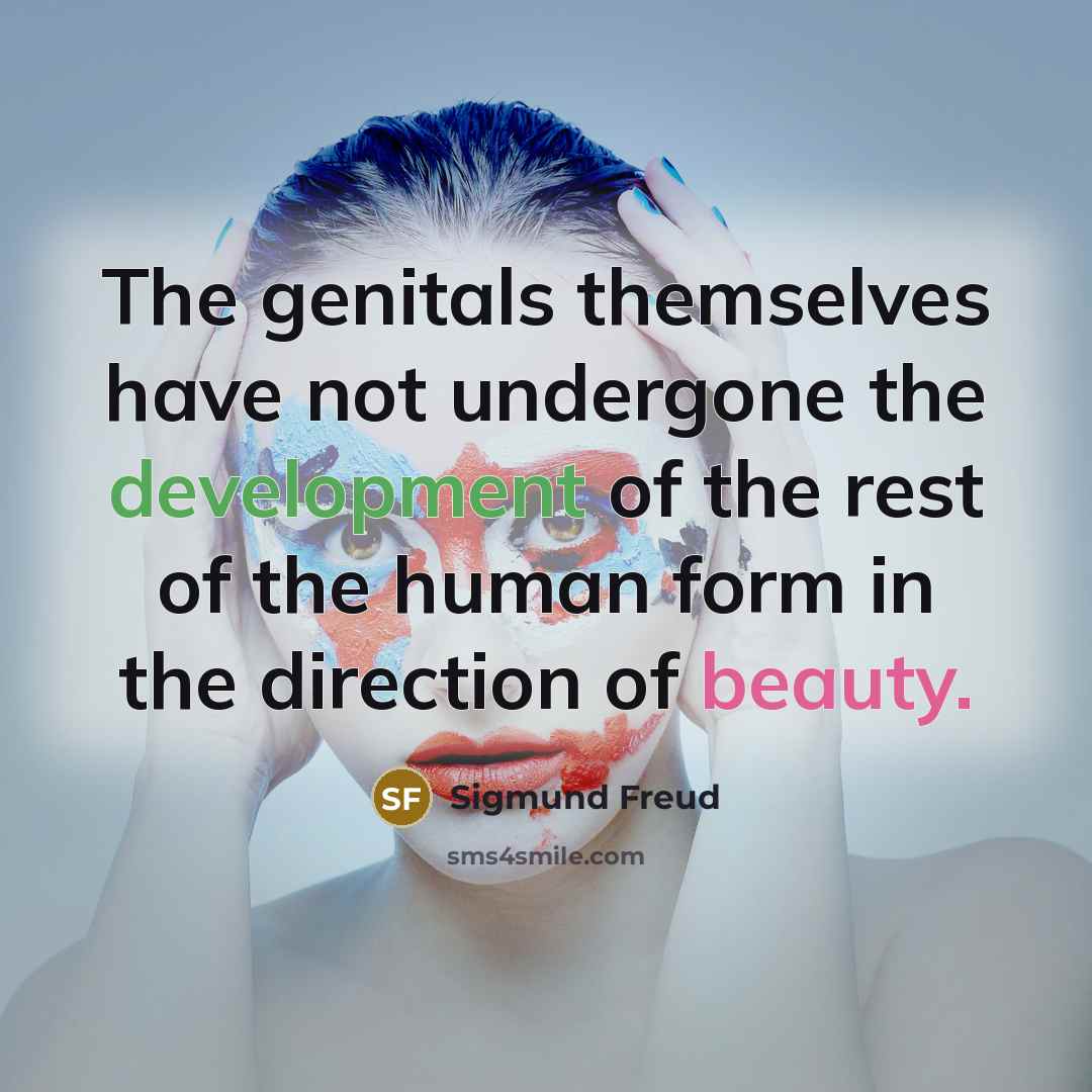 “The genitals themselves have not undergone the development of the…” quote by Sigmund Freud