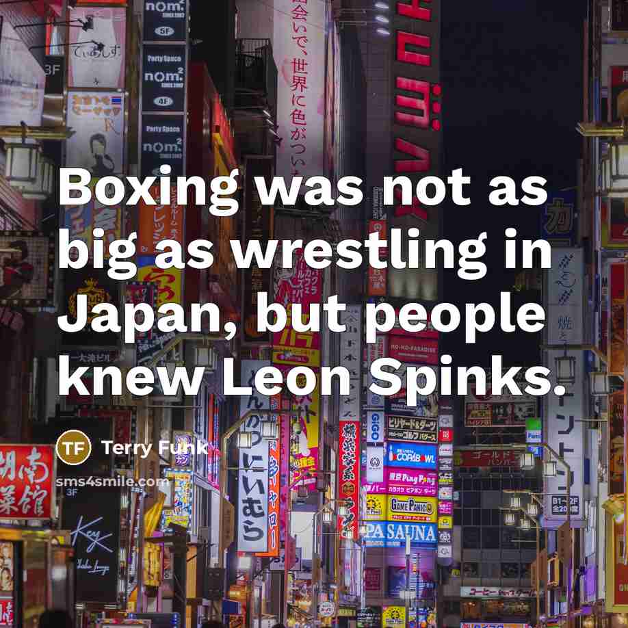 “Boxing was not as big as wrestling in Japan, but…” quote by Terry Funk