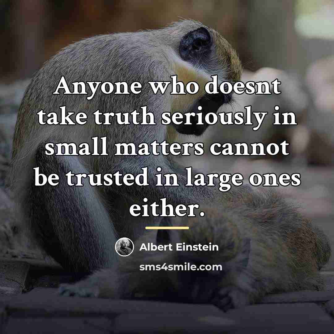“Anyone who doesnt take truth seriously in small matters cannot…” quote by Albert Einstein