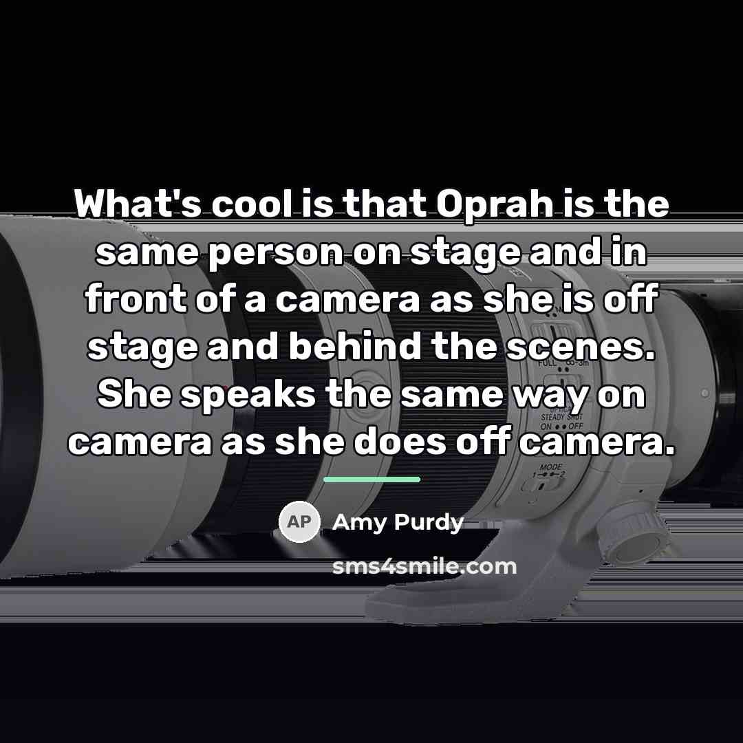 “What's cool is that Oprah is the same person on…” quote by Amy Purdy
