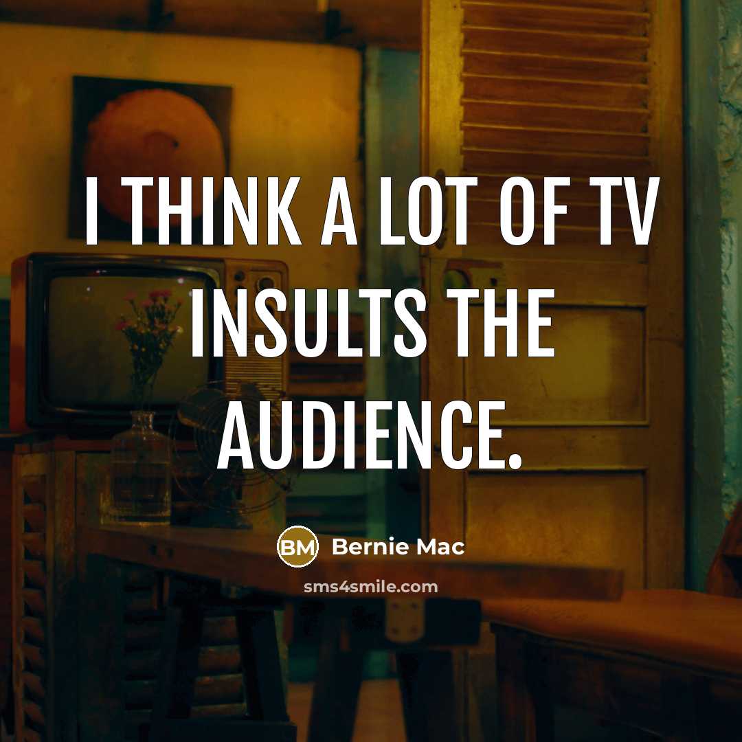 “I think a lot of TV insults the audience.…” quote by Bernie Mac