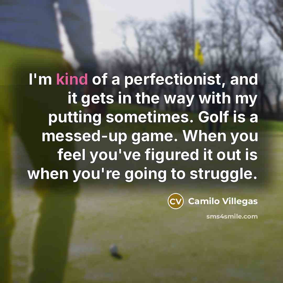“I'm kind of a perfectionist, and it gets in the…” quote by Camilo Villegas