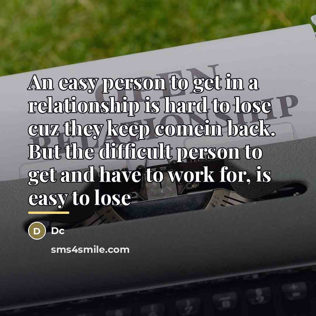 “An easy person to get in a relationship is hard…” quote by DC