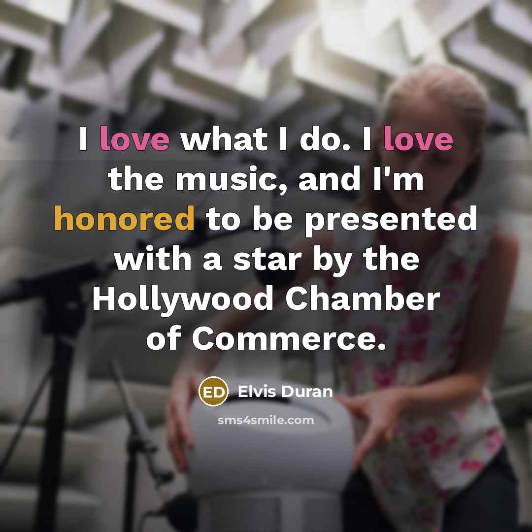 “I love what I do. I love the music, and I'm honored to be presented with a star by the Hollywood Chamber of Commerce.” quote by Elvis Duran