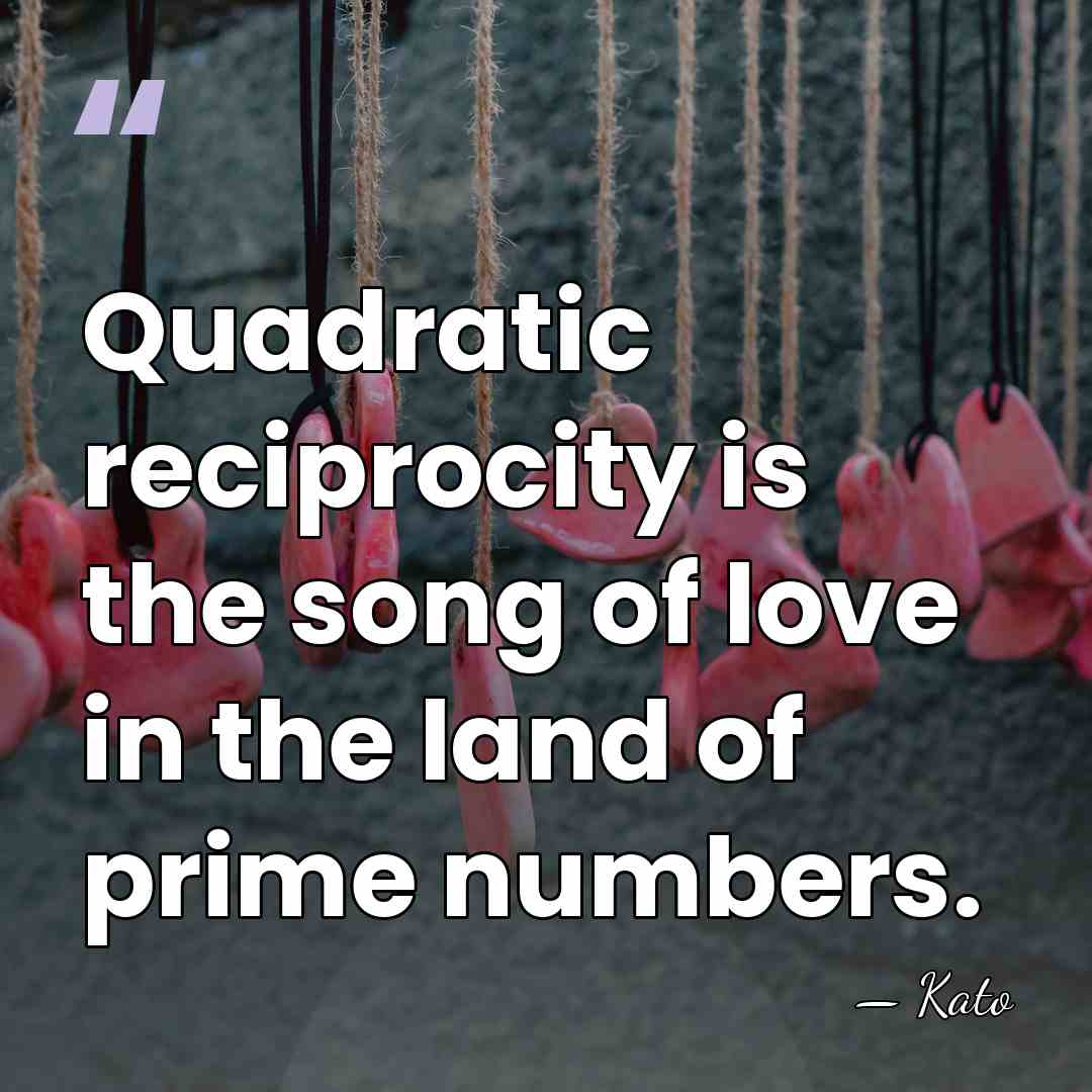 Quadratic reciprocity is the song of love in the land of prime&hellip; - Kato