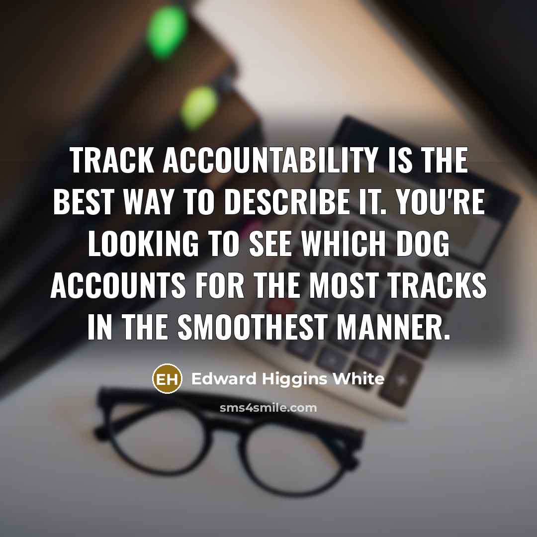 “Track accountability is the best way to describe it. You're…” quote by Edward Higgins White