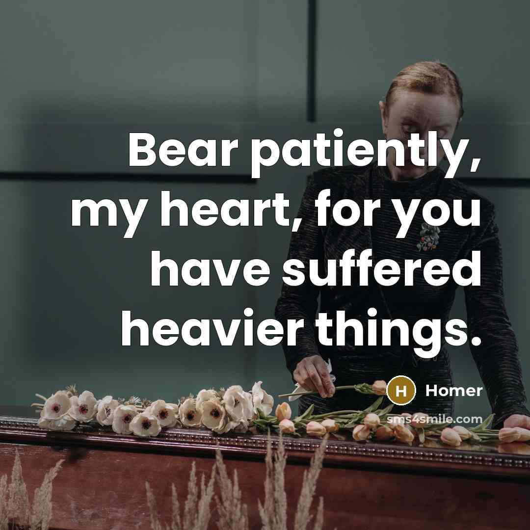 “Bear patiently, my heart, for you have suffered heavier things.…” quote by Homer