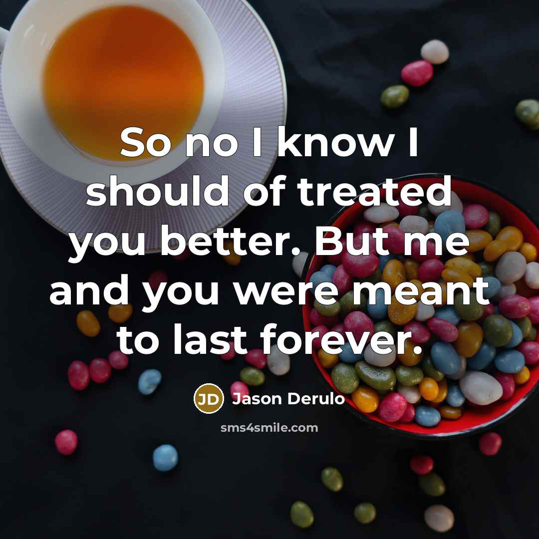 “So no I know I should of treated you better.…” quote by Jason Derulo