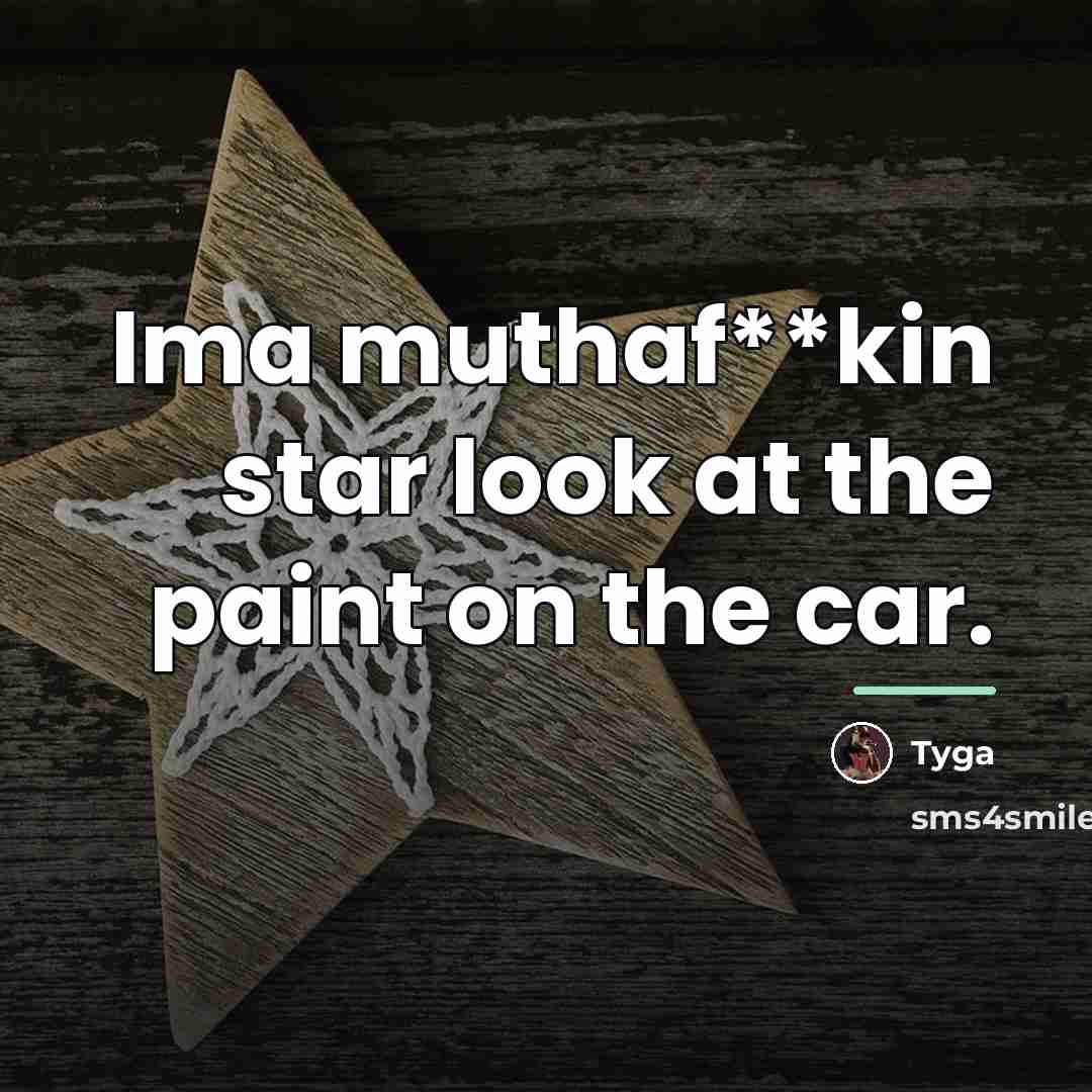 “Ima muthaf**kin star look at the paint on the car.…” quote by Tyga