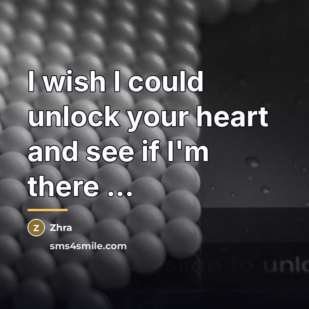 “I wish I could unlock your heart and see if…” quote by Zhra