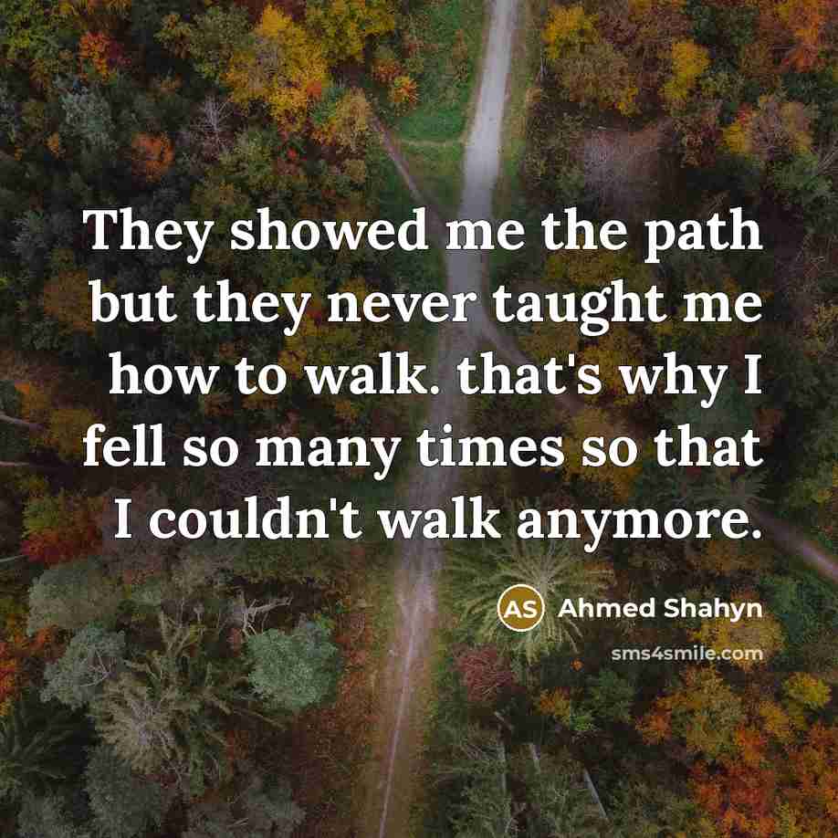 “They showed me the path but they never taught me…” quote by Ahmed Shahyn