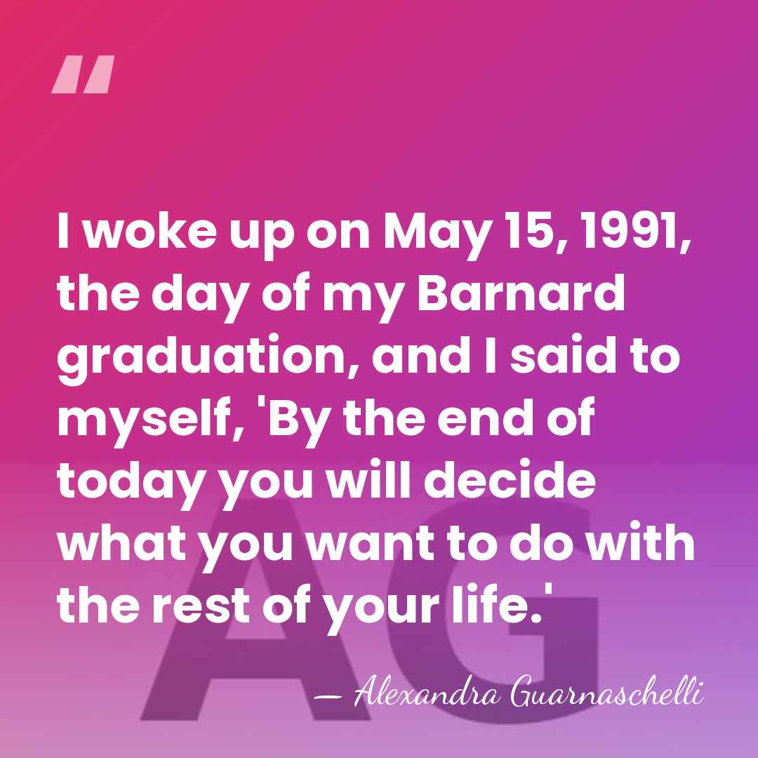 I woke up on May 15, 1991, the day of my Barnard&hellip; - Alexandra Guarnaschelli