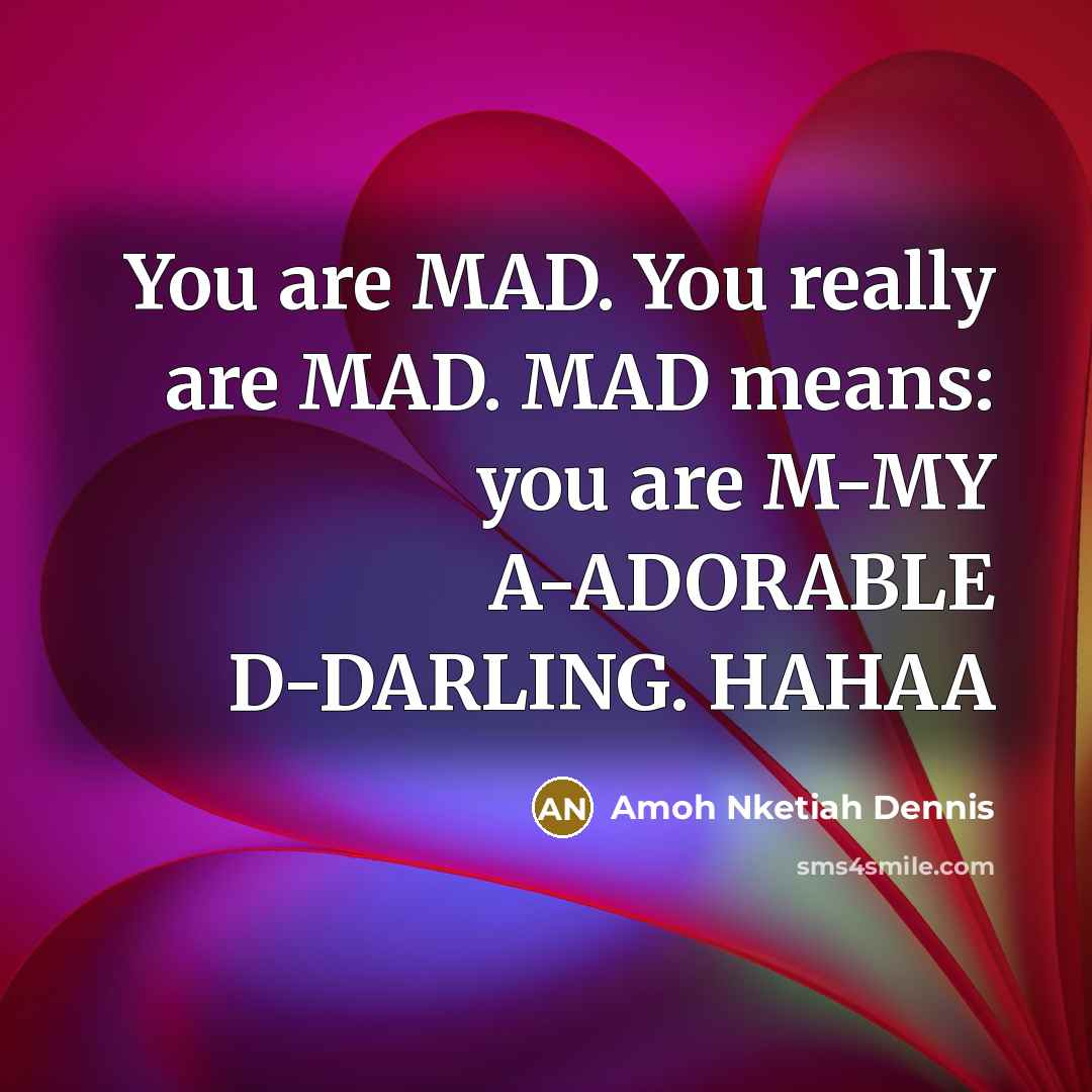 “You are MAD. You really are MAD. MAD means: you…” quote by Amoh Nketiah Dennis