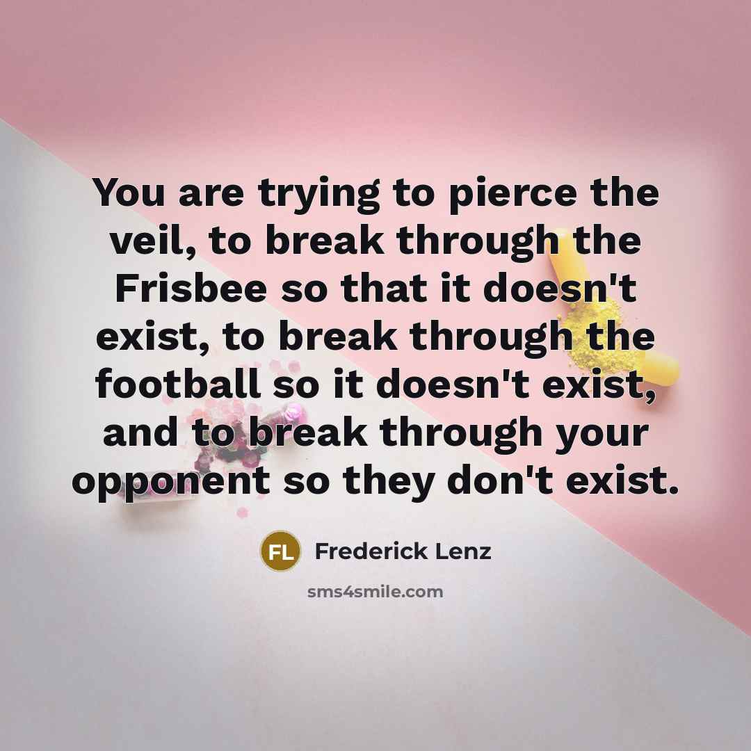 “You are trying to pierce the veil, to break through…” quote by Frederick Lenz