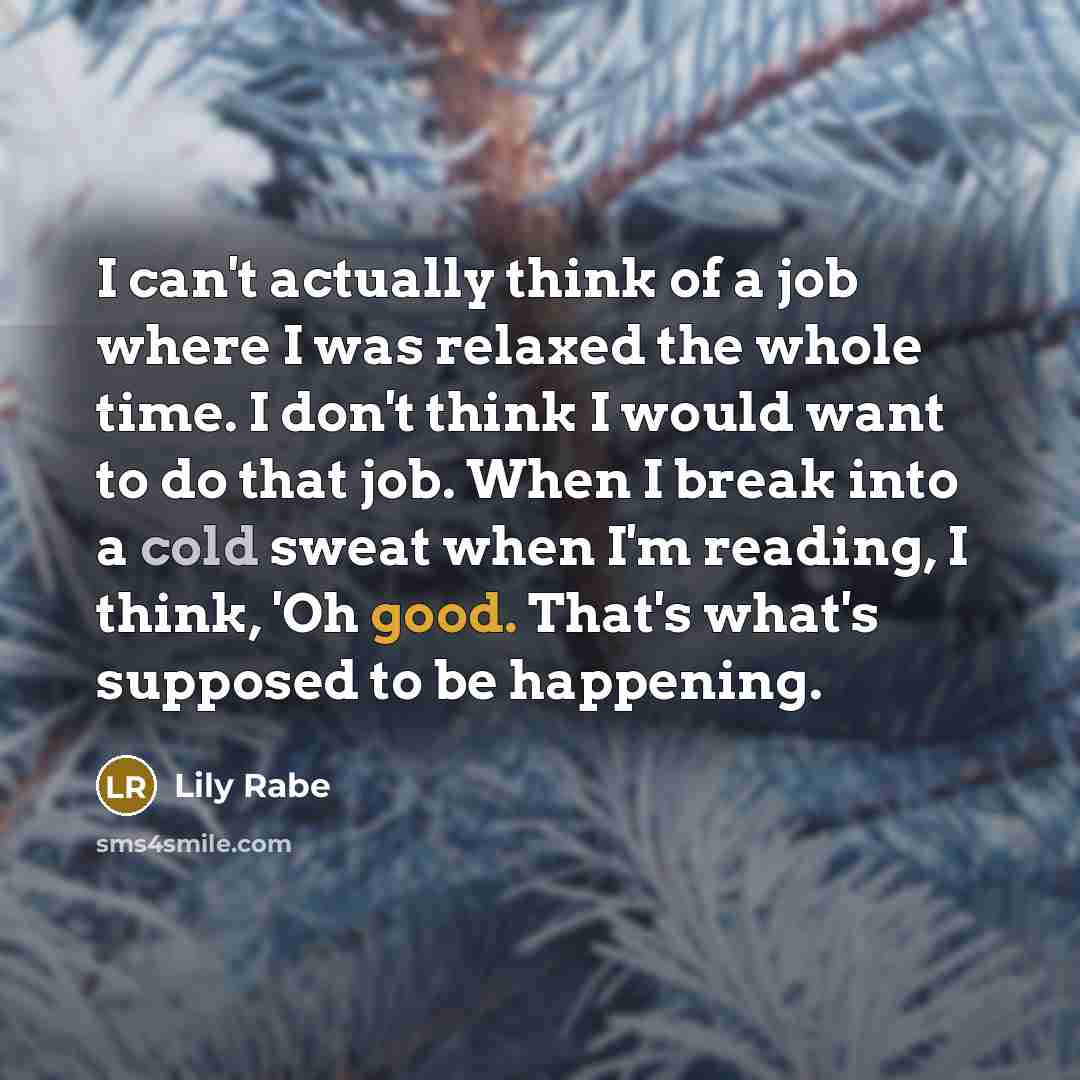 “I can't actually think of a job where I was…” quote by Lily Rabe