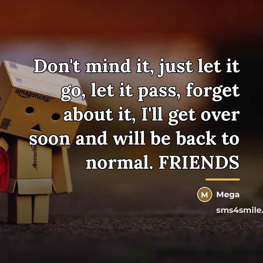“Don't mind it, just let it go, let it pass,…” quote by Mega