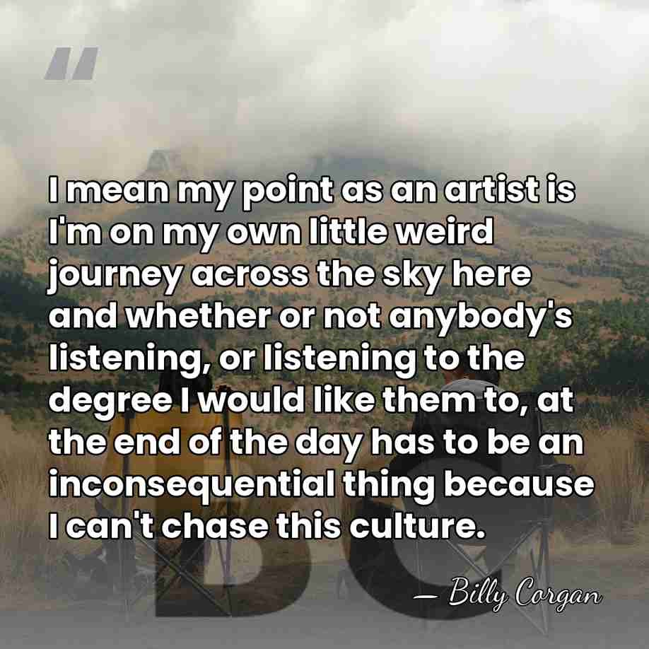 I mean my point as an artist is I'm on my own&hellip; - Billy Corgan