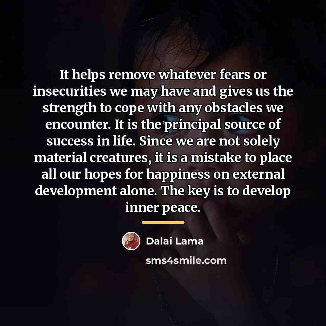 “It helps remove whatever fears or insecurities we may have…” quote by Dalai Lama