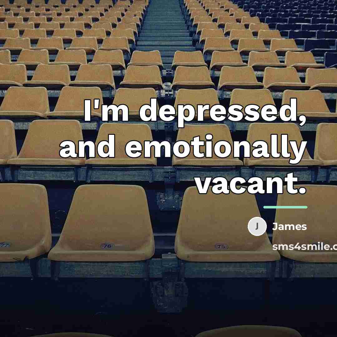 “I'm depressed, and emotionally vacant.…” quote by James
