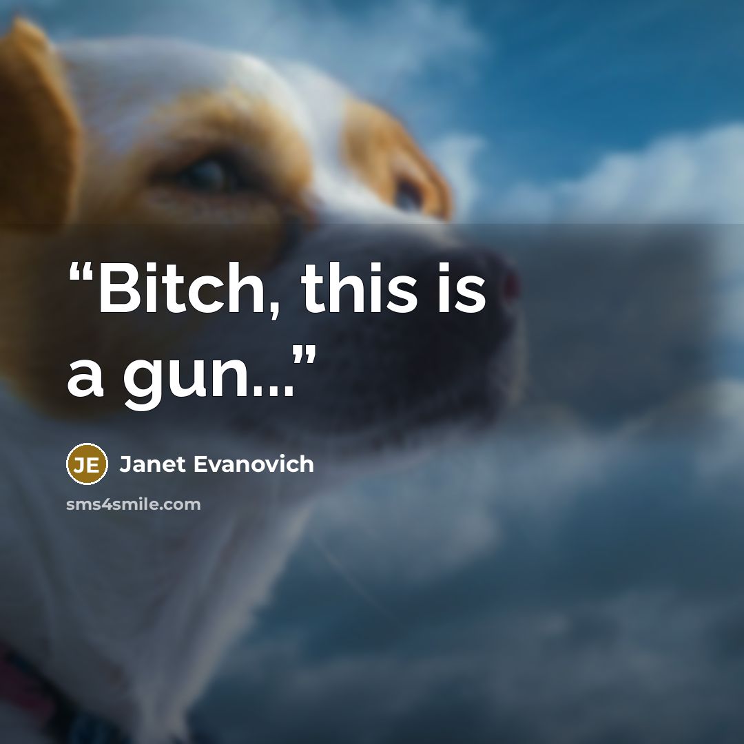 “Bitch, this is a gun...” quote by Janet Evanovich