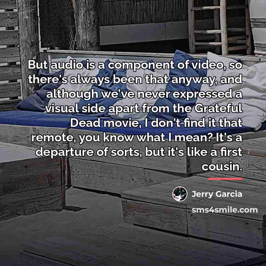 “But audio is a component of video, so there's always…” quote by Jerry Garcia