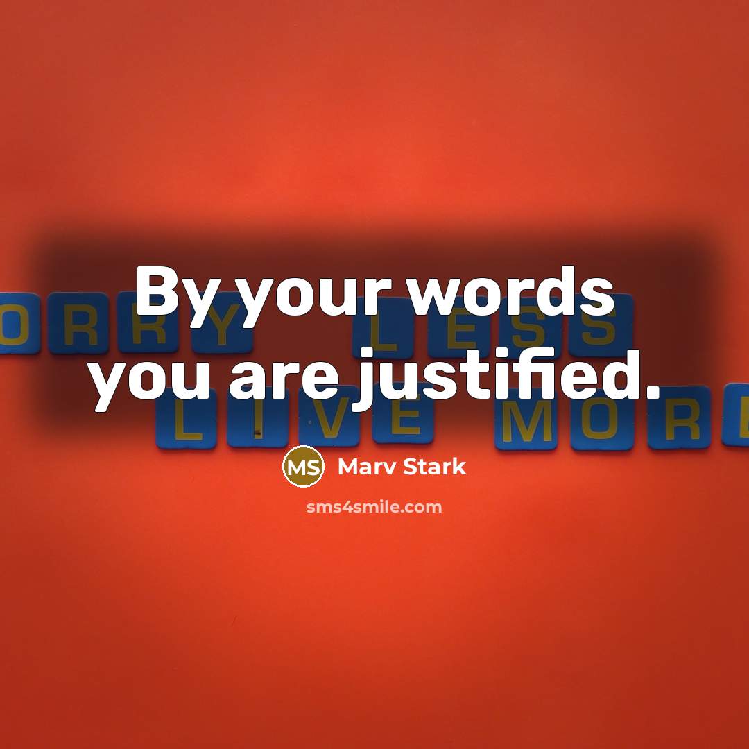 “By your words you are justified.…” quote by Marv Stark