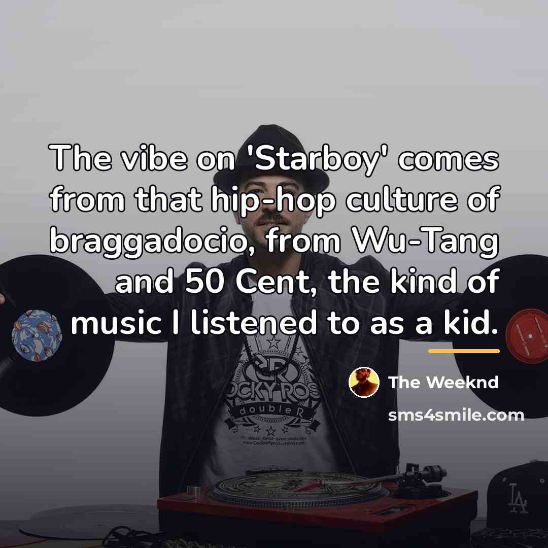 “The vibe on 'Starboy' comes from that hip-hop culture of…” quote by The Weeknd