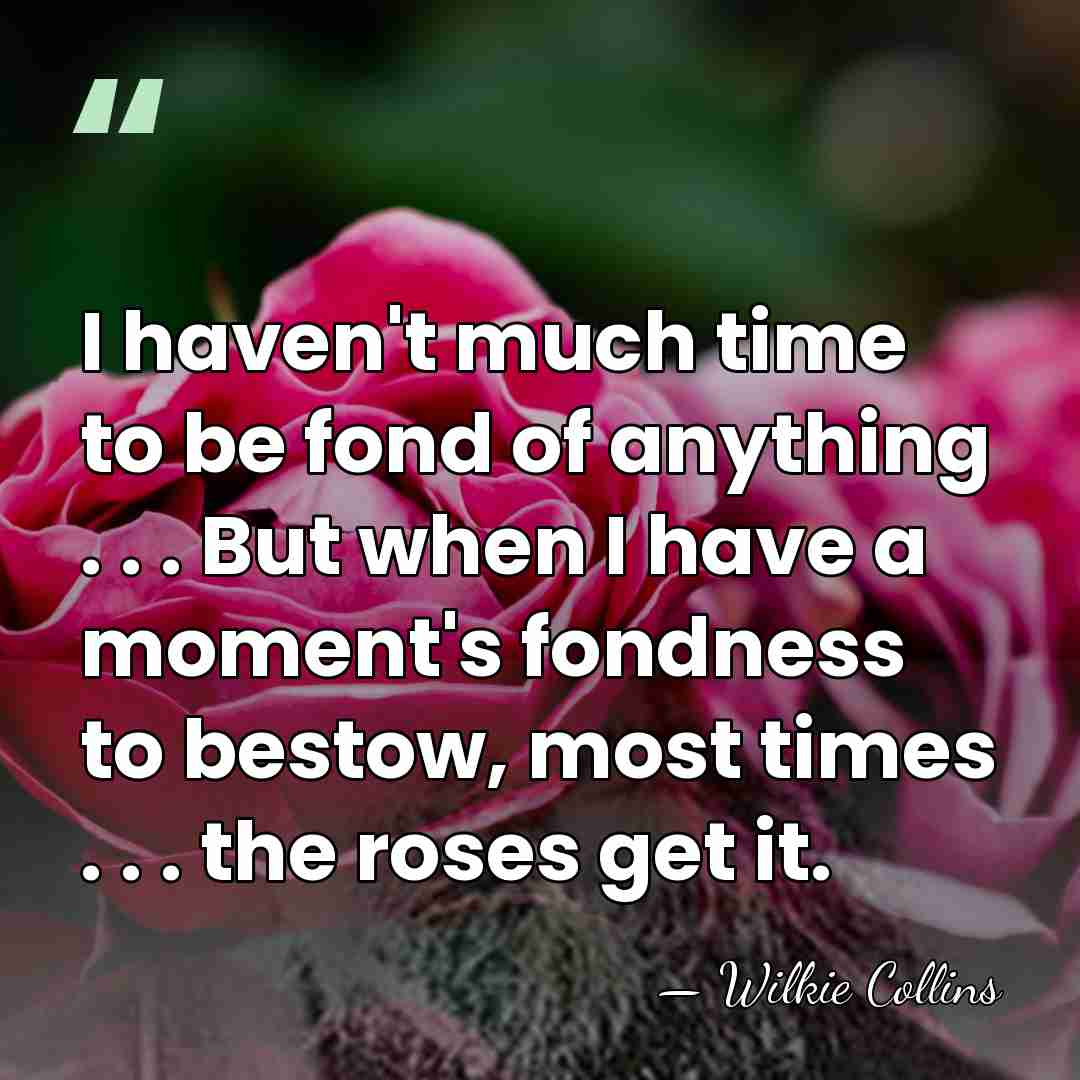 I haven't much time to be fond of anything . . .&hellip; - Wilkie Collins