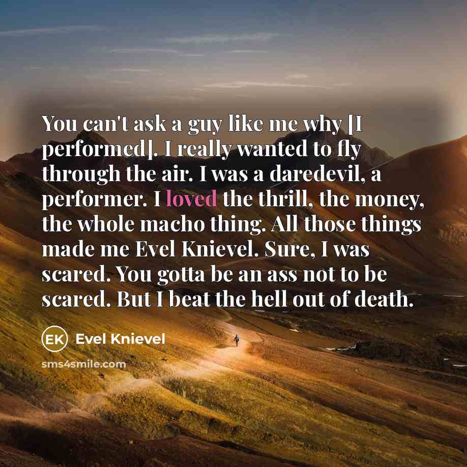“You can't ask a guy like me why [I performed].…” quote by Evel Knievel