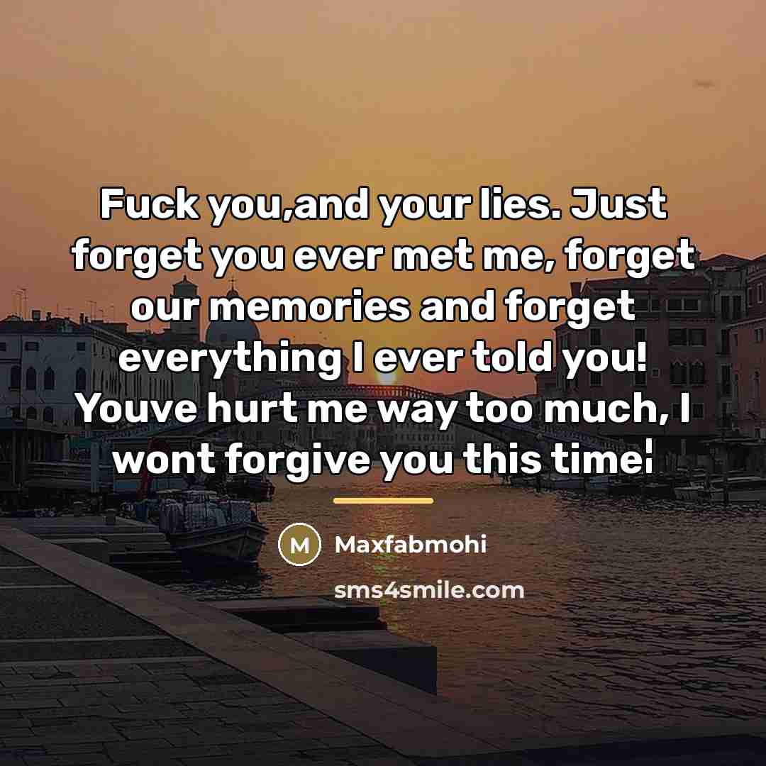 “Fuck you,and your lies. Just forget you ever met me,…” quote by Maxfabmohi