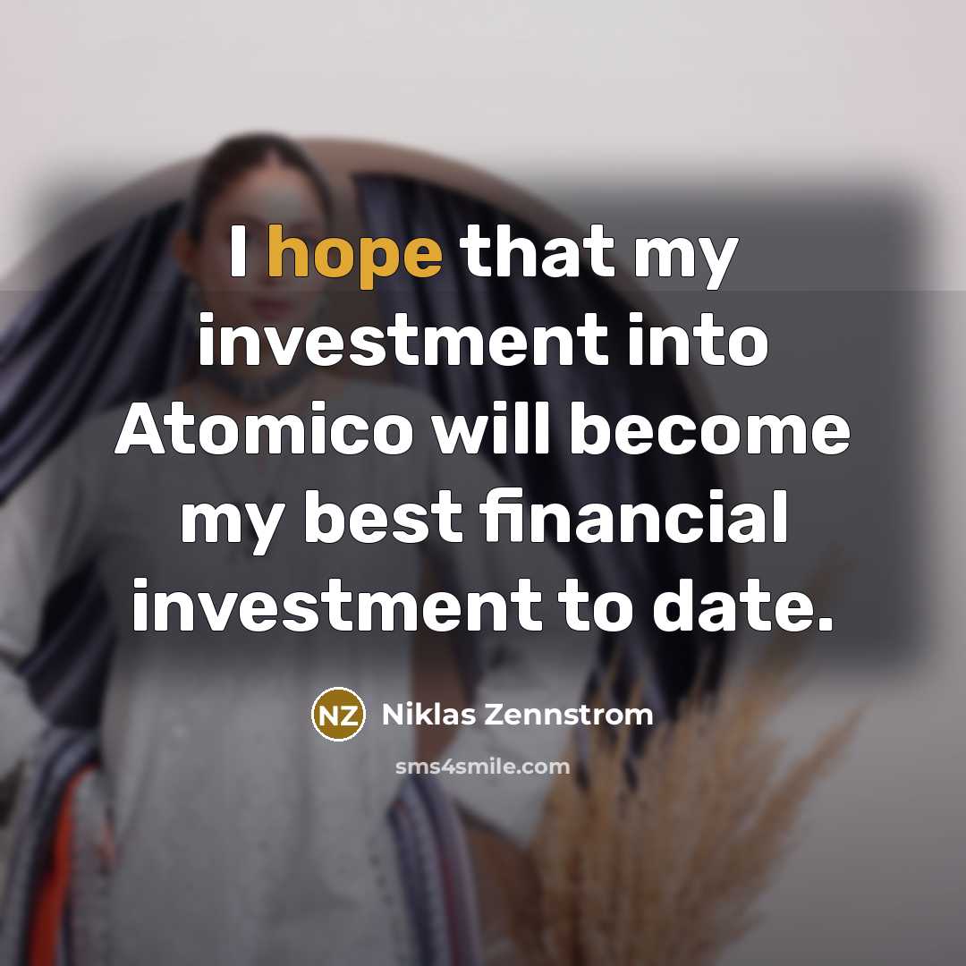 “I hope that my investment into Atomico will become my…” quote by Niklas Zennstrom